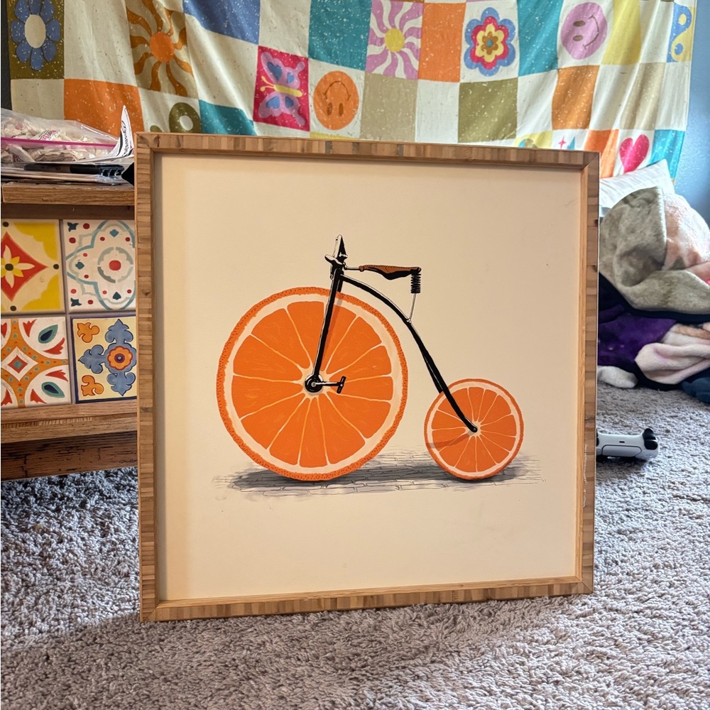 Orange Bicycle Art Print